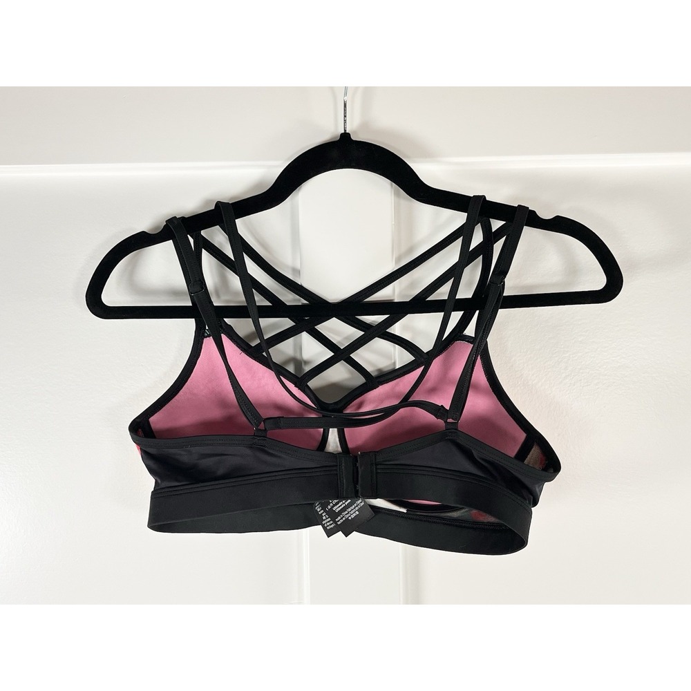 Victoria's Secret PINK Ultimate Unlined Sports Bra Cage Front Strappy Tropical S - Picture 2 of 9